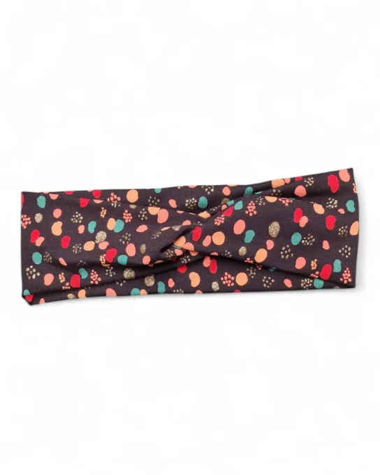 Headband twist Confettis noir lurex 