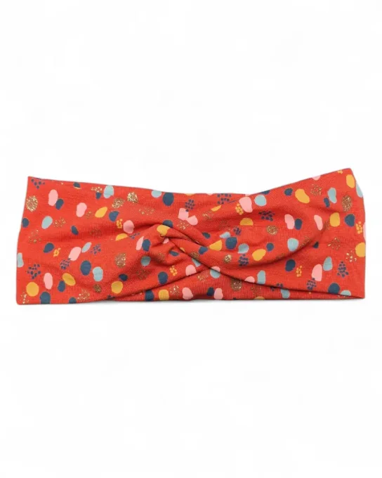 Headband twist Confettis terracotta lurex