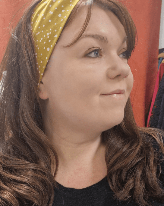 Headband twist Pois jaune