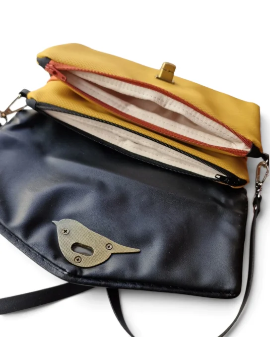 Poches zippées doublées en coton du Mini sac Nomade Jungle