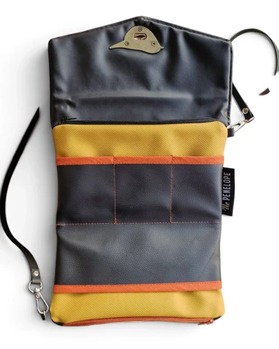 Intérieur Mini sac Jungle avec rangements cartes téléphone et poches zippées