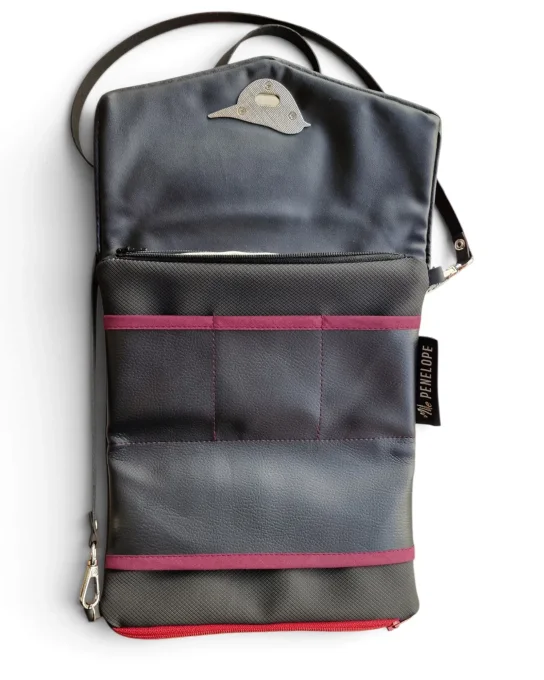 Intérieur Mini sac Lotus Mauve avec rangements cartes et téléphone