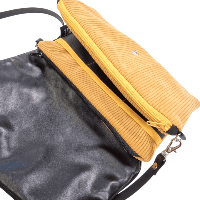 Mini sac Nomade Passions velours moutarde