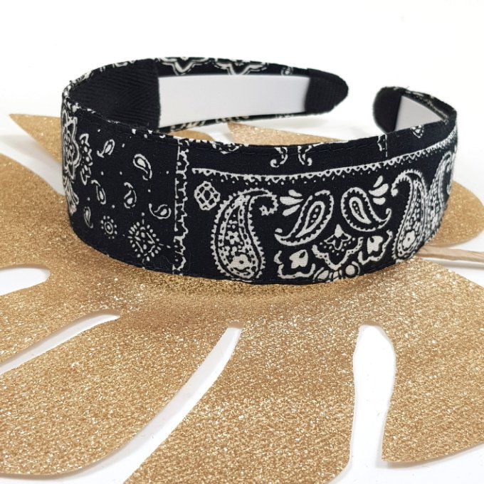 Serre tête Bandeau bandana noir