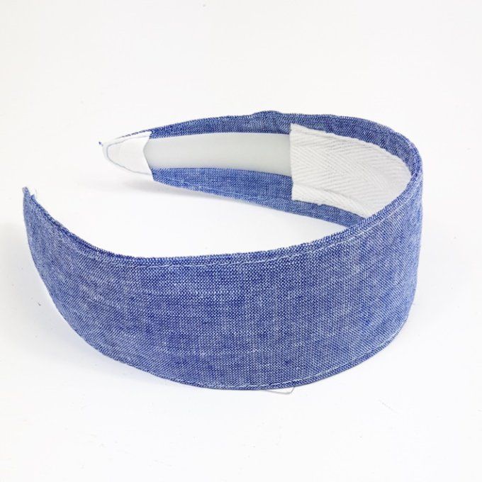Serre tête Bandeau Chambray bleu