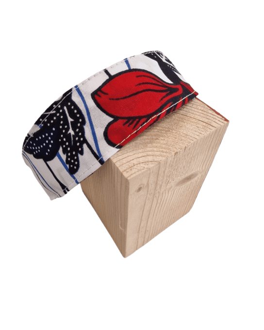 Serre tête Classic Wax blanc et rouge