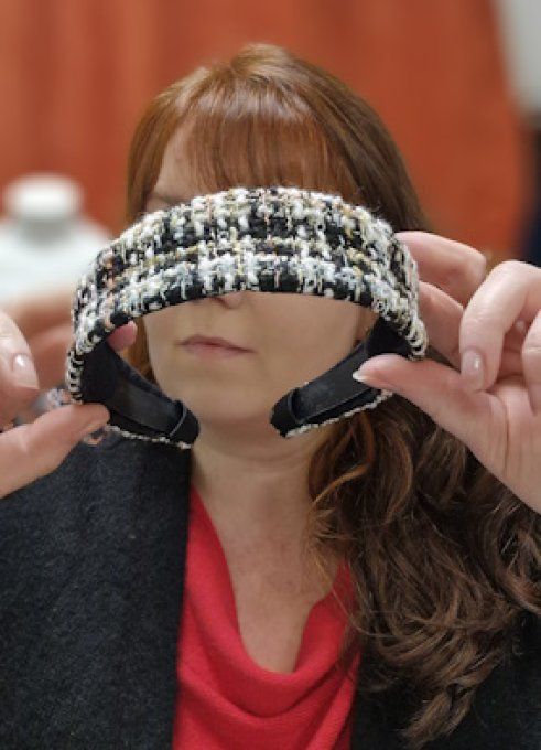 Serre tête Bandeau Collection Gossip - Trame Royale blanc et corail