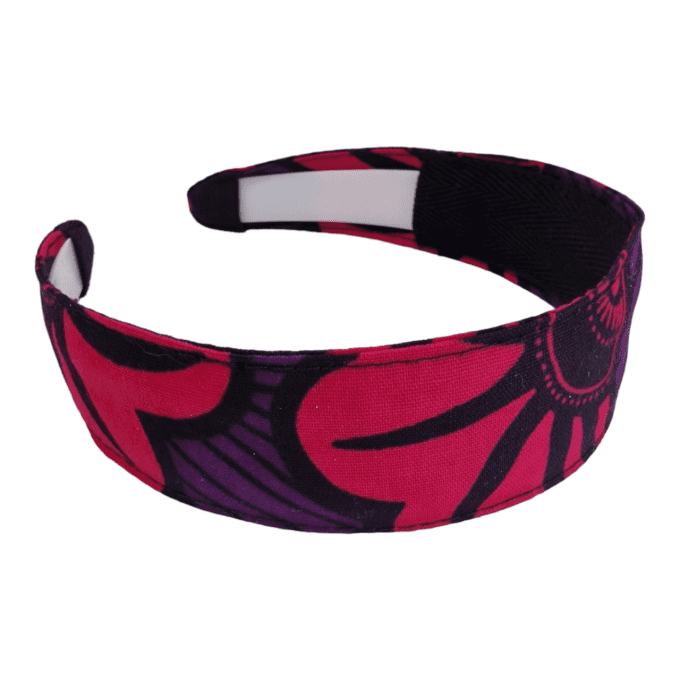 Serre tête Bandeau Wax Fushia et mauve