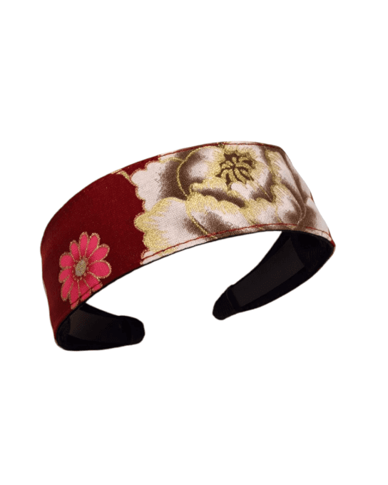 Serre tête Bandeau Lotus rouge