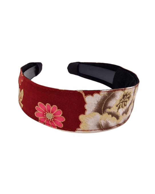 Serre tête Bandeau Lotus rouge