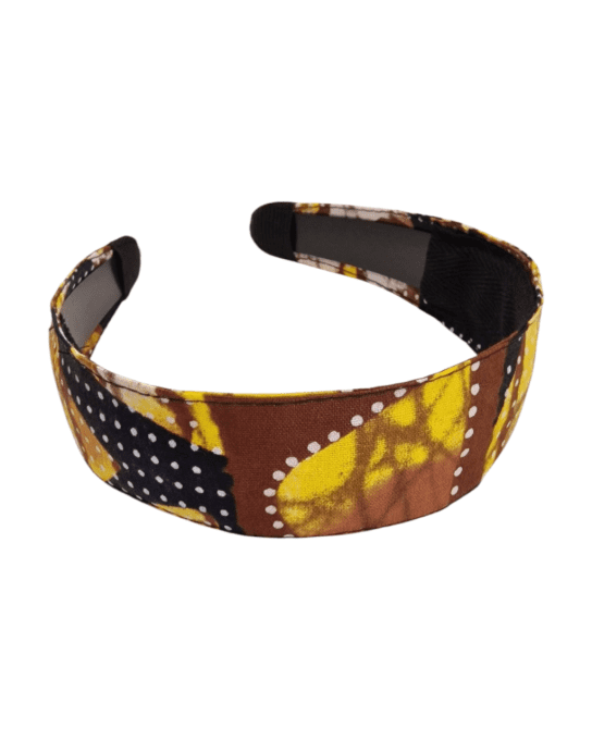 Serre tête Classic wax marron et jaune