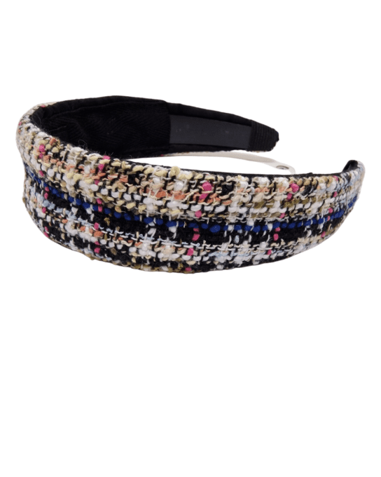 Serre tête Bandeau Collection Gossip - Trame Royale blanc et rose