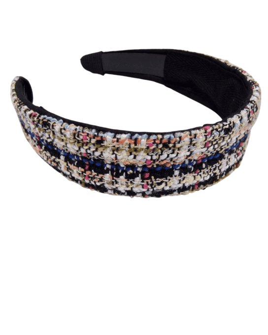 Serre tête Bandeau Collection Gossip - Trame Royale blanc et rose