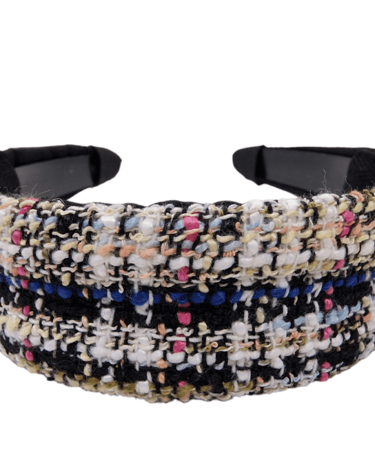 Serre tête Bandeau Collection Gossip - Trame Royale blanc et rose