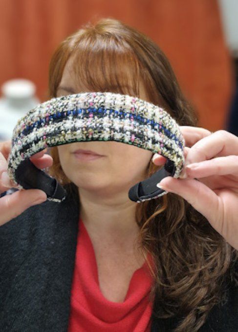 Serre tête Bandeau Collection Gossip - Trame Royale blanc et rose