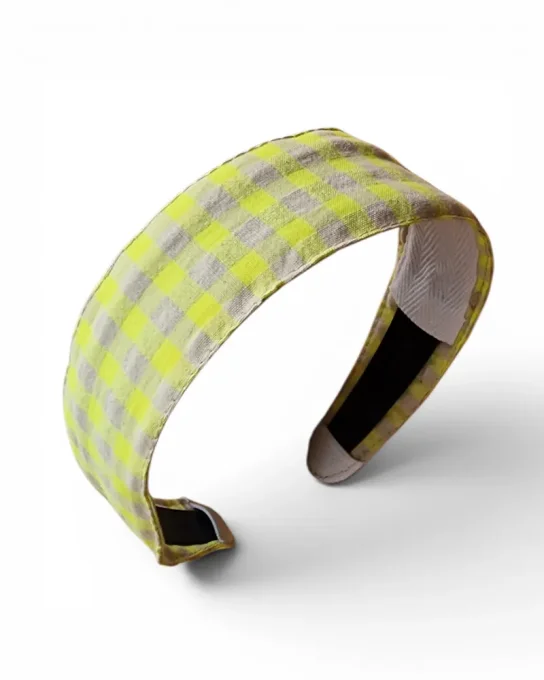 Serre tête Classic Vichy jaune lemoncello