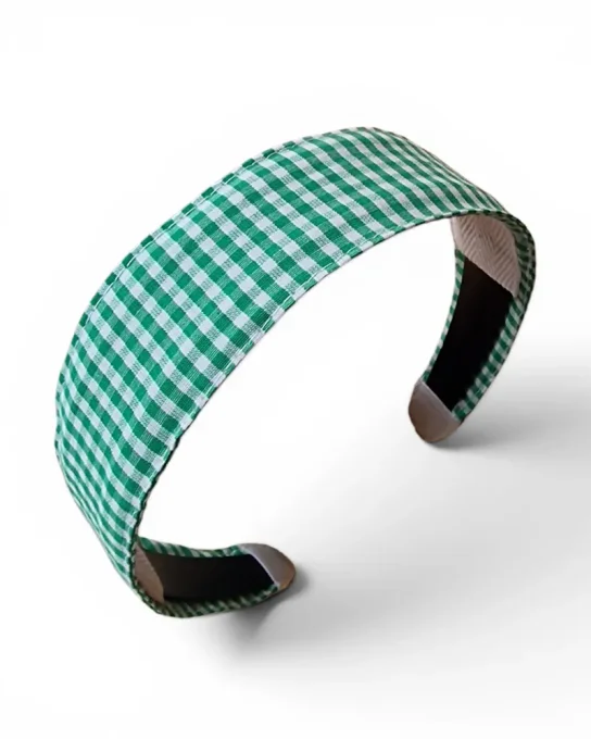 Serre tête Classic Vichy vert prairie