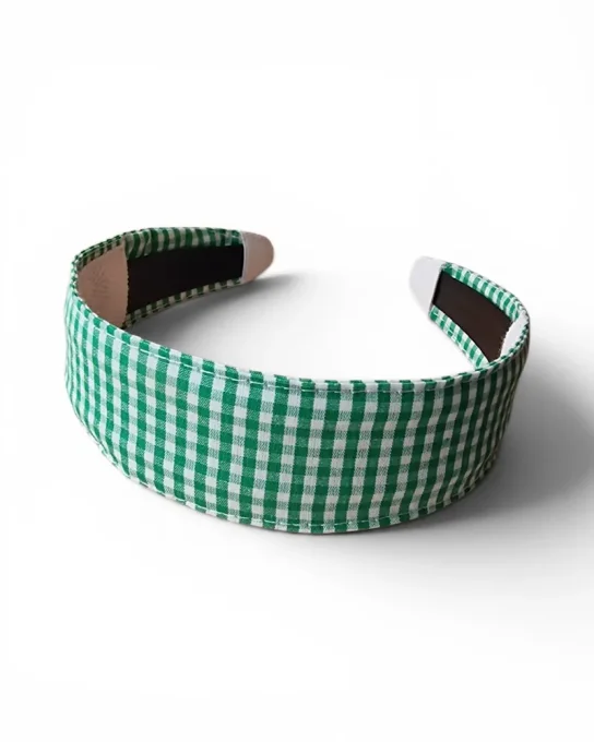 Serre tête Classic Vichy vert prairie