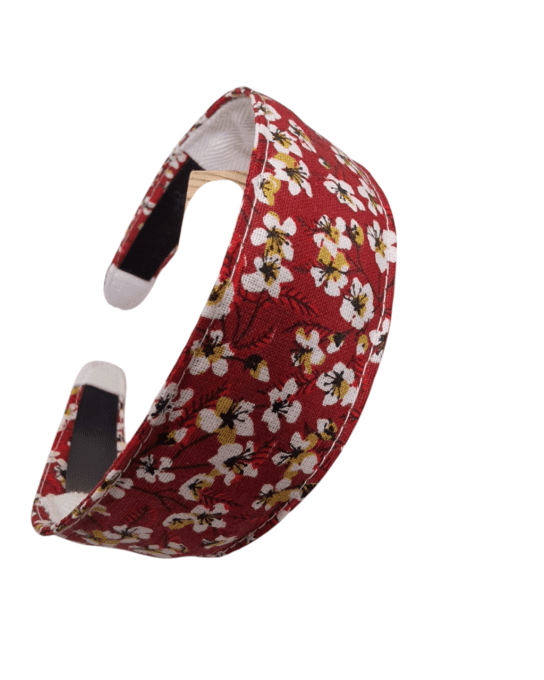 Serre tête Classic fleur de cerisier rouge