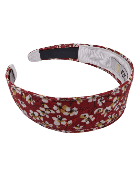 Serre tête Classic fleur de cerisier rouge