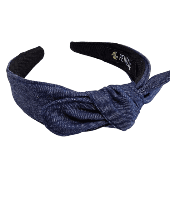 Serre tête à nœud Chambray jean
