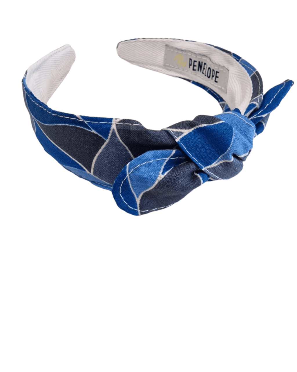 Serre tête à nœud feuillage bleu