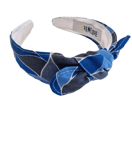 Serre tête à nœud feuillage bleu