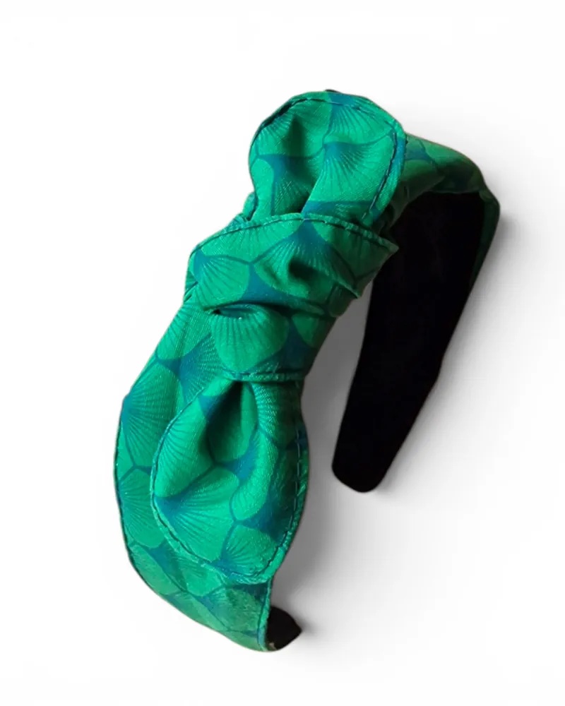 Serre tête Noué - Ginkgo Vert lagon