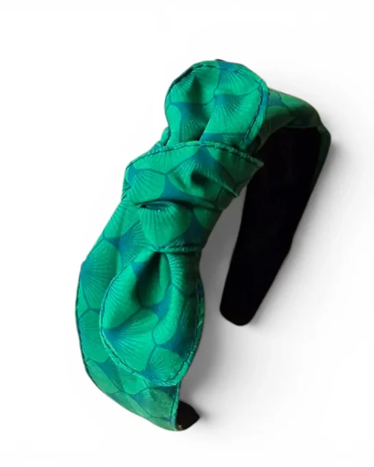 Serre tête Noué - Ginkgo Vert lagon