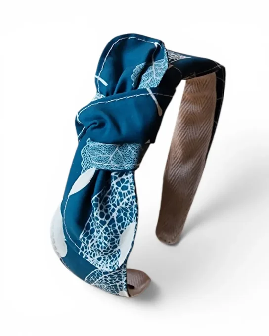 Serre tête Noué - Lino Turquoise
