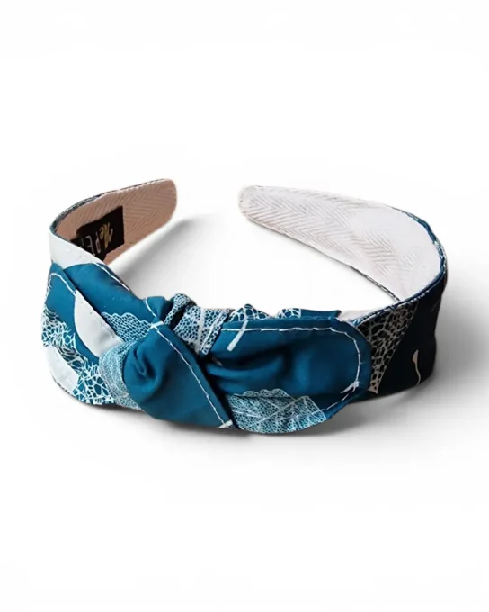 Serre tête Noué - Lino Turquoise