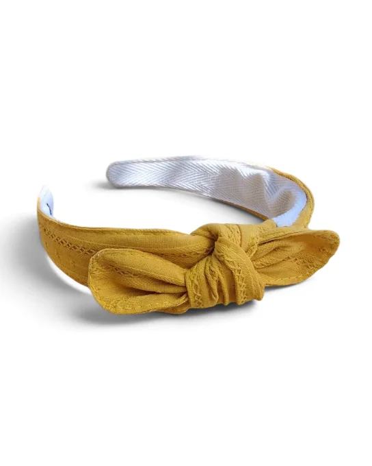 Serre-tête noué Safran – Jaune moutarde