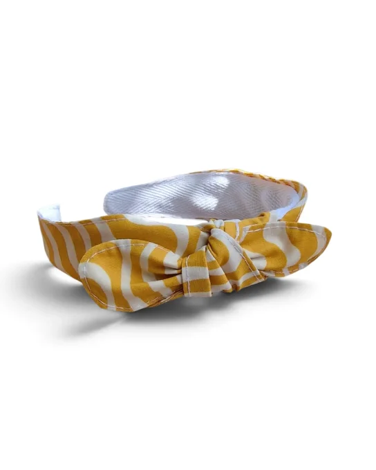 Serre-tête noué Yuzu – Jaune moutarde