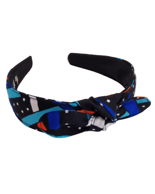 Serre tête Noué wax bleu galactic