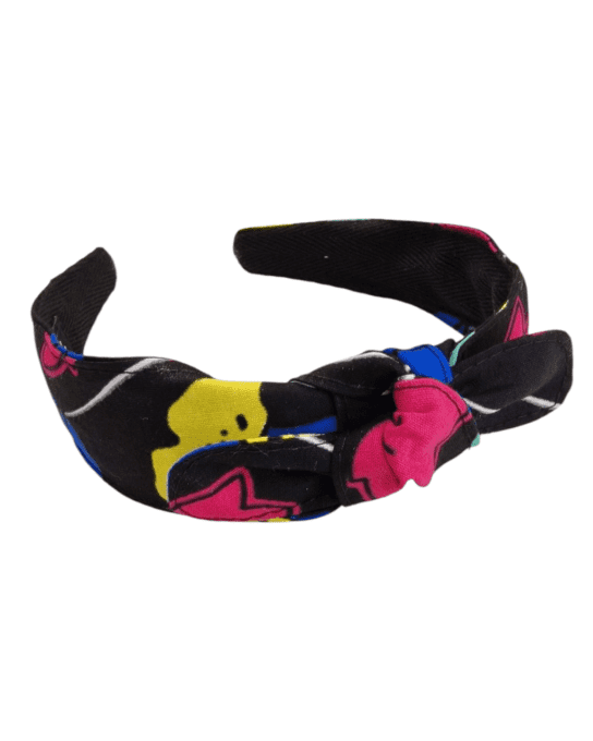 Serre tête Noué wax Fleurs de mariage multicouleur