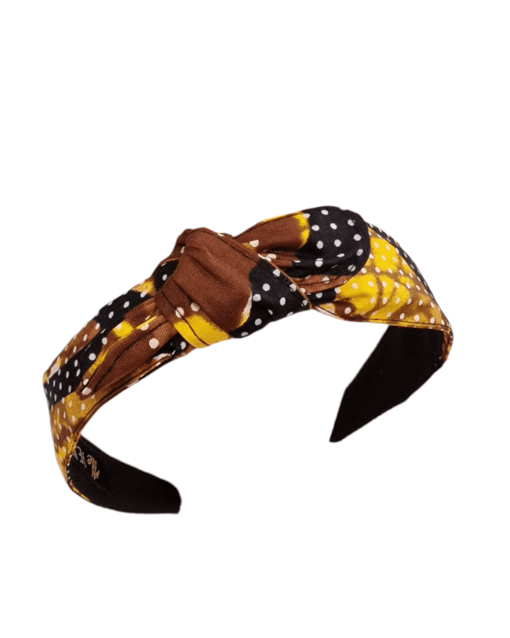 Serre tête à nœud wax jaune et marron