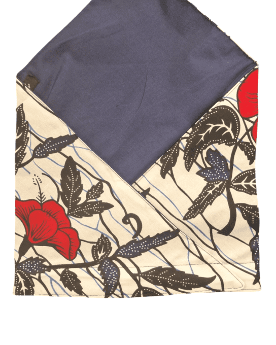 Turban PLN Wax blanc Rose rouge